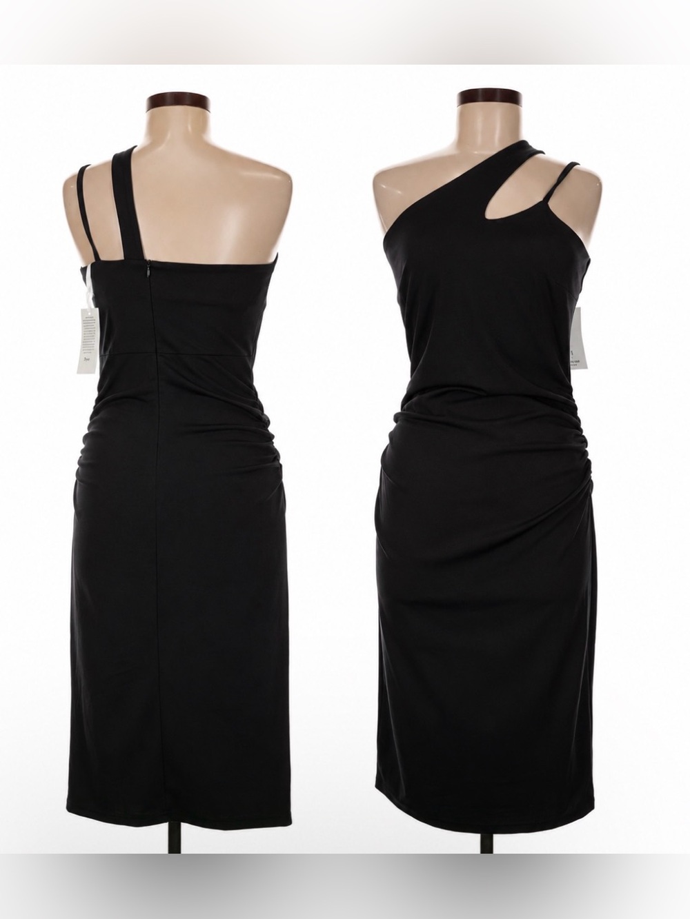 Grace Karin Black One-Shoulder Draped Cocktail Dress